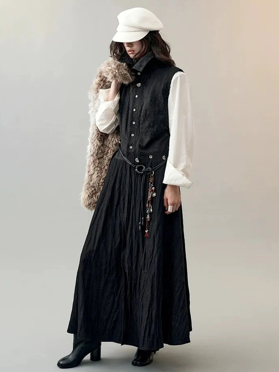AnnoMundi Constructed Panel Collar Vest Dress Dresses
