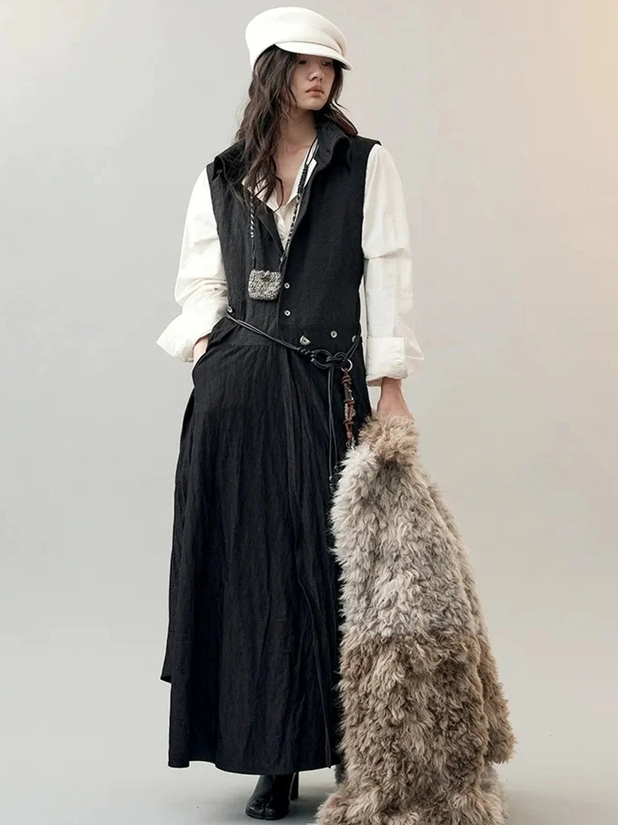 AnnoMundi Constructed Panel Collar Vest Dress Dresses