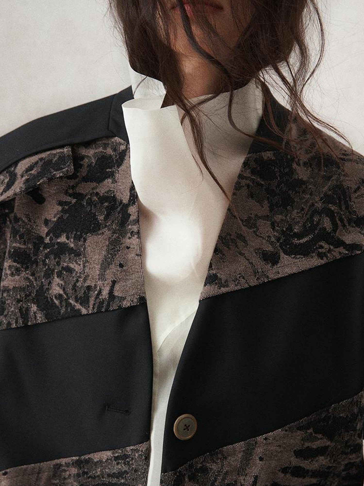 AnnoMundi Contour Shadow Asymmetrical Scarf Blazer