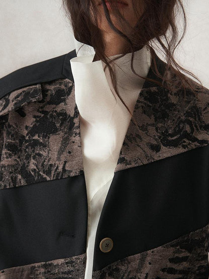 AnnoMundi Contour Shadow Asymmetrical Scarf Blazer