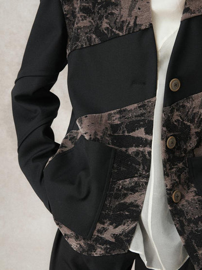 AnnoMundi Contour Shadow Asymmetrical Scarf Blazer