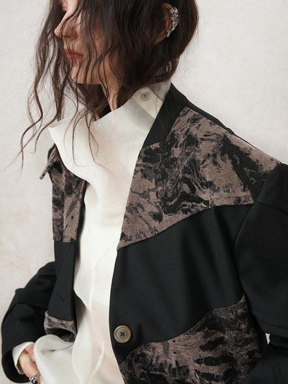 AnnoMundi Contour Shadow Asymmetrical Scarf Blazer
