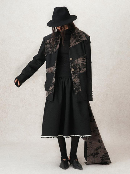 AnnoMundi Contour Shadow Asymmetrical Scarf Blazer