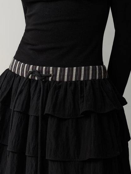 AnnoMundi Contrast Collar Striped Knit Shirt Dress