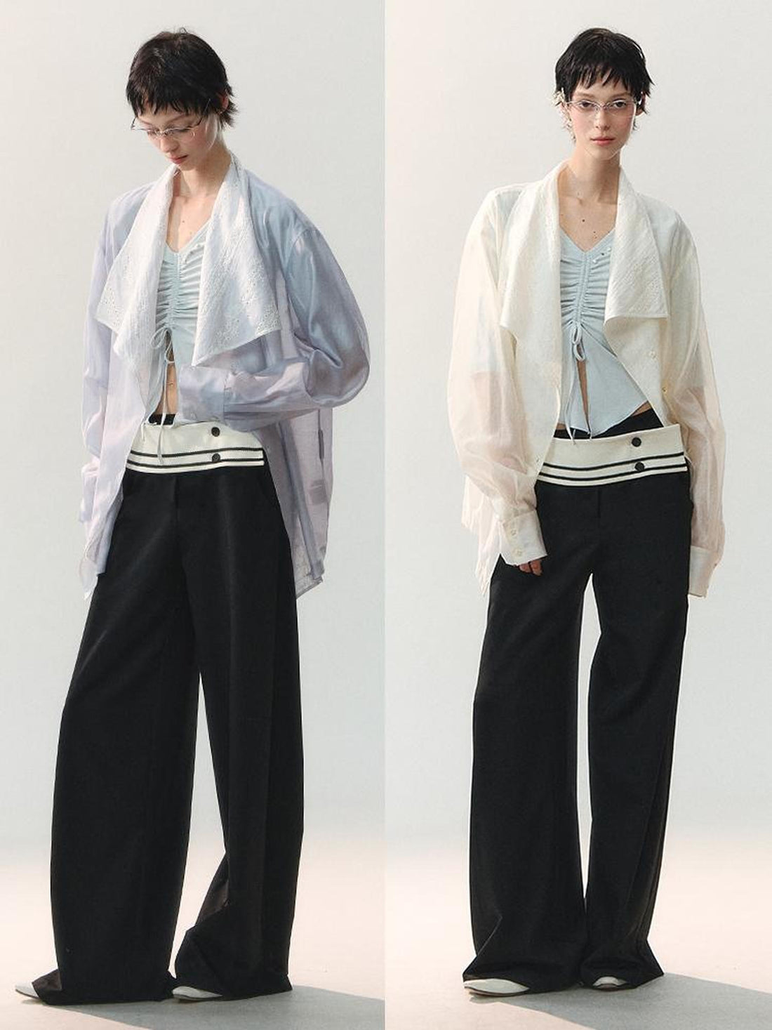 AnnoMundi Cord Knot Foldover Waist Button Detail Women&