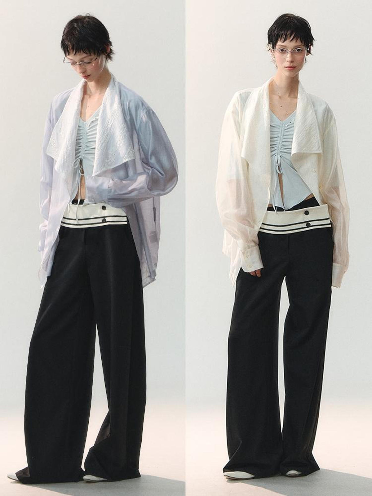 AnnoMundi Cord Knot Foldover Waist Button Detail Women&