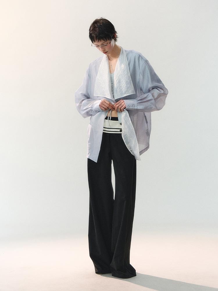 AnnoMundi Cord Knot Foldover Waist Button Detail Women&