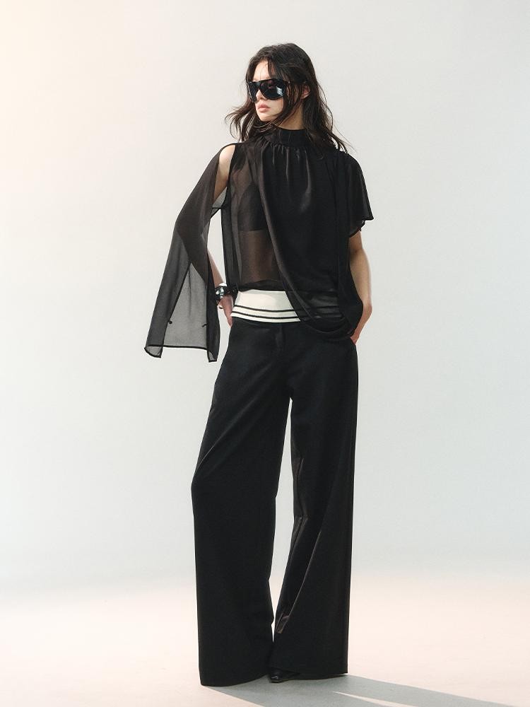 AnnoMundi Cord Knot Foldover Waist Button Detail Women&