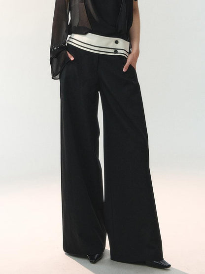 AnnoMundi Cord Knot Foldover Waist Button Detail Women&