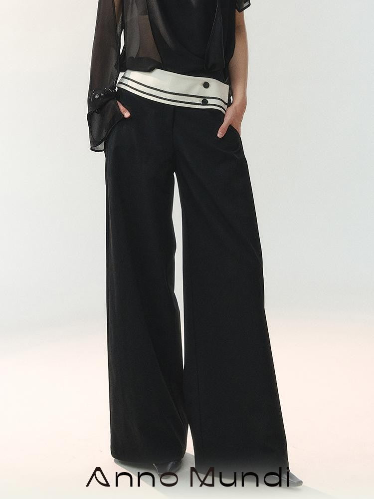 AnnoMundi Cord Knot Foldover Waist Button Detail Women&