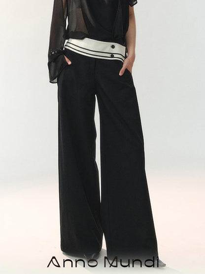 AnnoMundi Cord Knot Foldover Waist Button Detail Women&