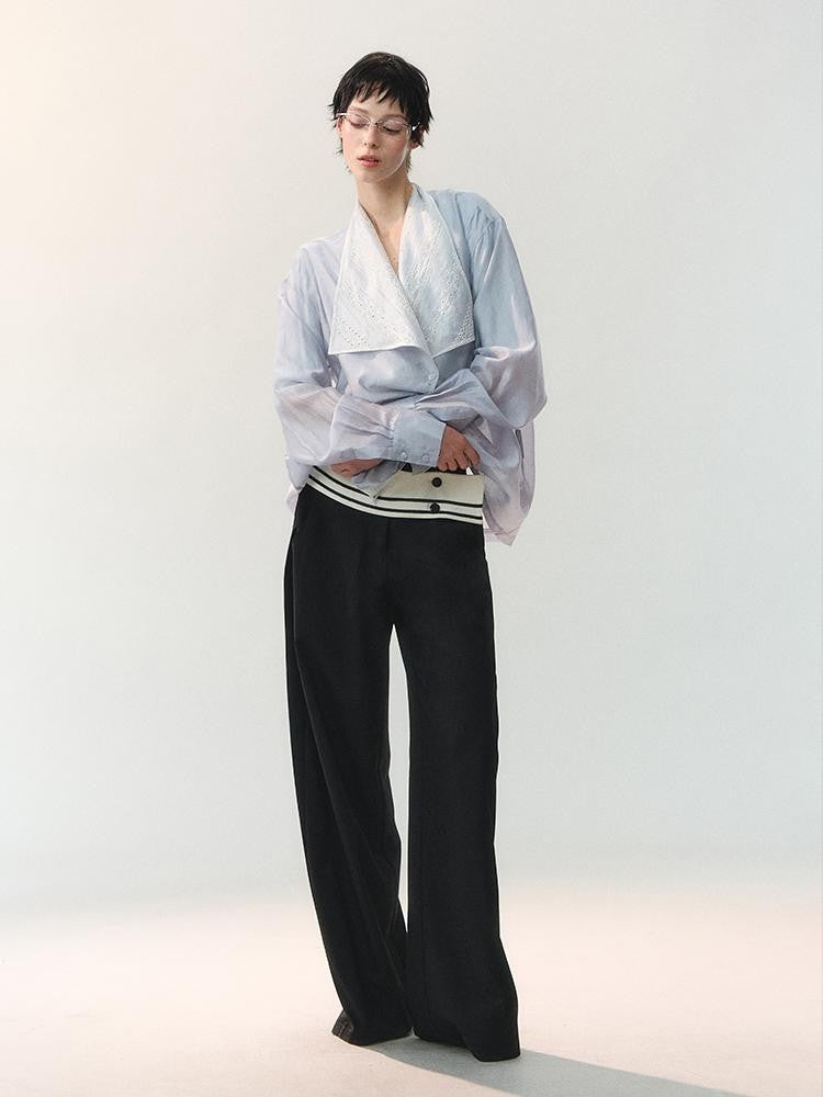 AnnoMundi Cord Knot Foldover Waist Button Detail Women&