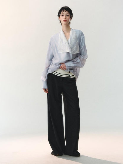 AnnoMundi Cord Knot Foldover Waist Button Detail Women&