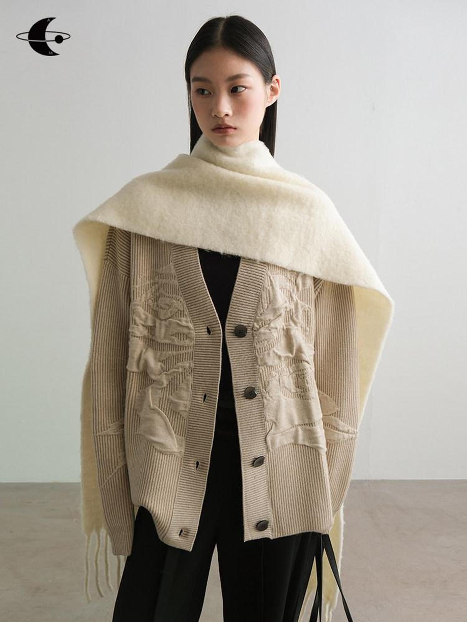 AnnoMundi Cozy Wool Blend Vintage Loose Fit Open Front Women Knit Cardigans