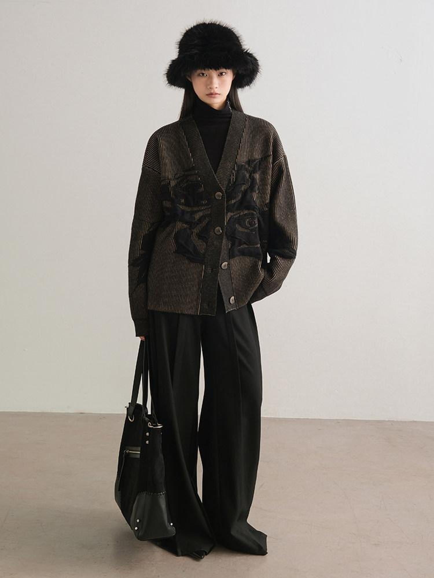 AnnoMundi Cozy Wool Blend Vintage Loose Fit Open Front Women Knit Cardigans