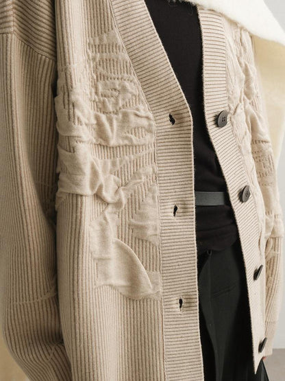 AnnoMundi Cozy Wool Blend Vintage Loose Fit Open Front Women Knit Cardigans