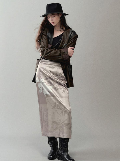 AnnoMundi Cracked Leather Panel Blazer