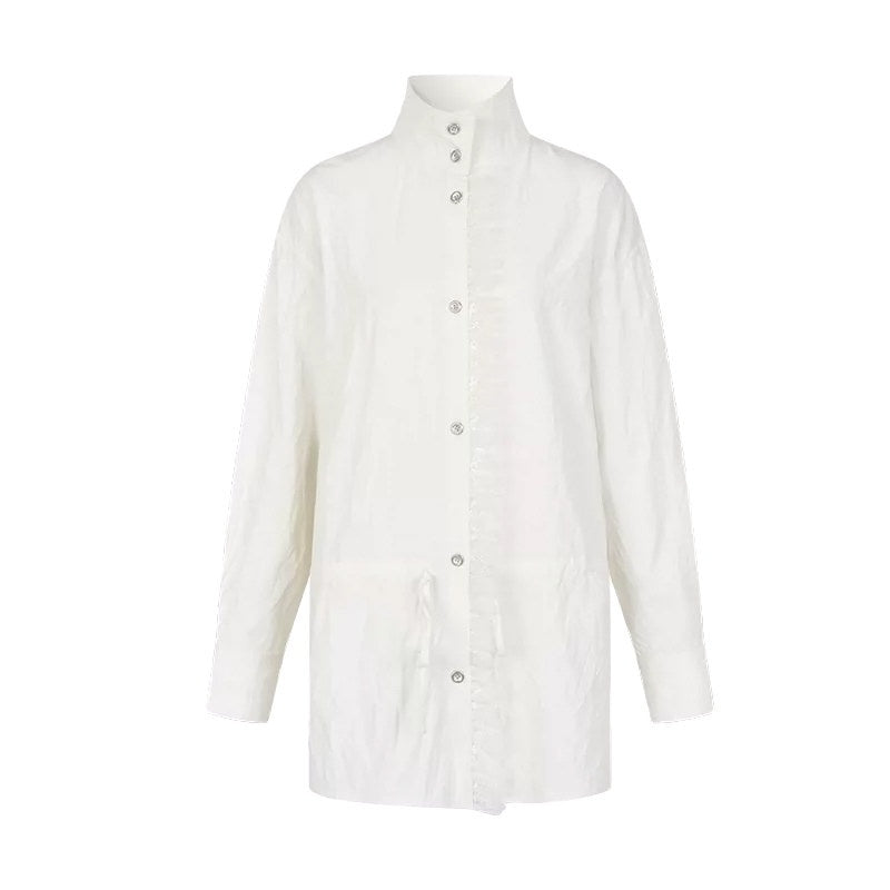 AnnoMundi_Crinkled_Lace_Drawstring_Straight_Stand_Collar_Women&