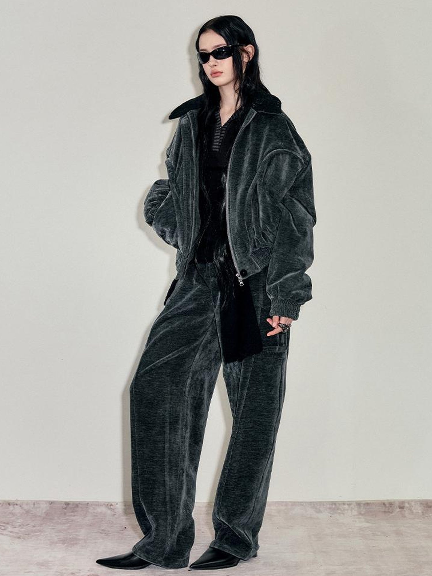 AnnoMundi Crochet Trim Corduroy Cotton Coat With Graphene Fill