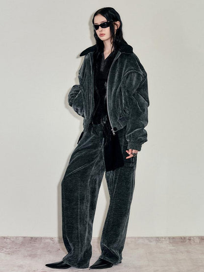 AnnoMundi Crochet Trim Corduroy Cotton Coat With Graphene Fill