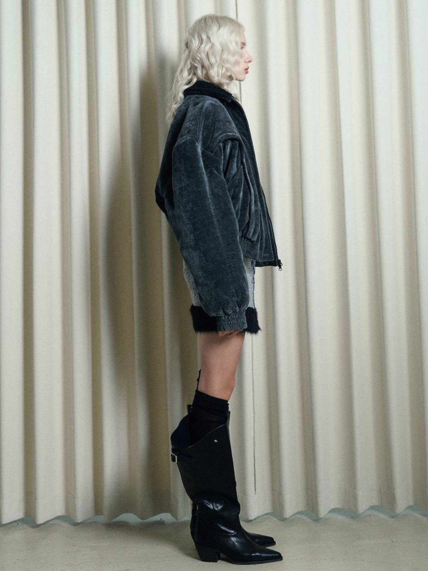 AnnoMundi Crochet Trim Corduroy Cotton Coat With Graphene Fill