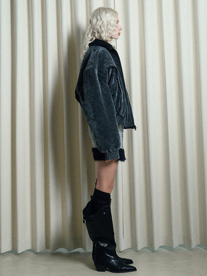 AnnoMundi Crochet Trim Corduroy Cotton Coat With Graphene Fill