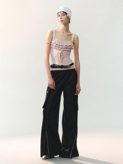 AnnoMundi Cross Layered Panels Zipper Floor Length Women&