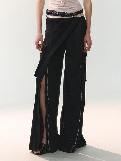 AnnoMundi Cross Layered Panels Zipper Floor Length Women&
