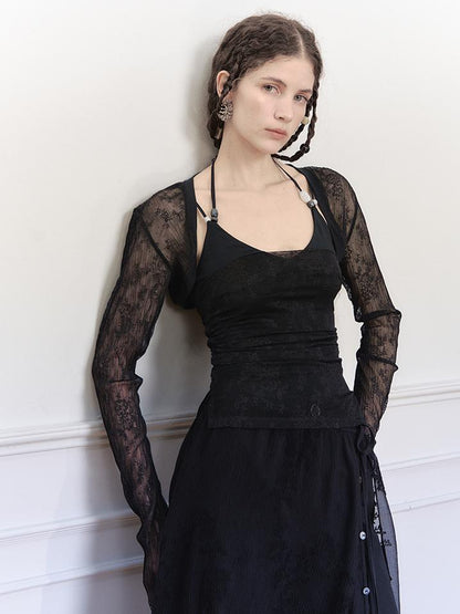 AnnoMundi Crystal Embellished Mesh Camisole Top