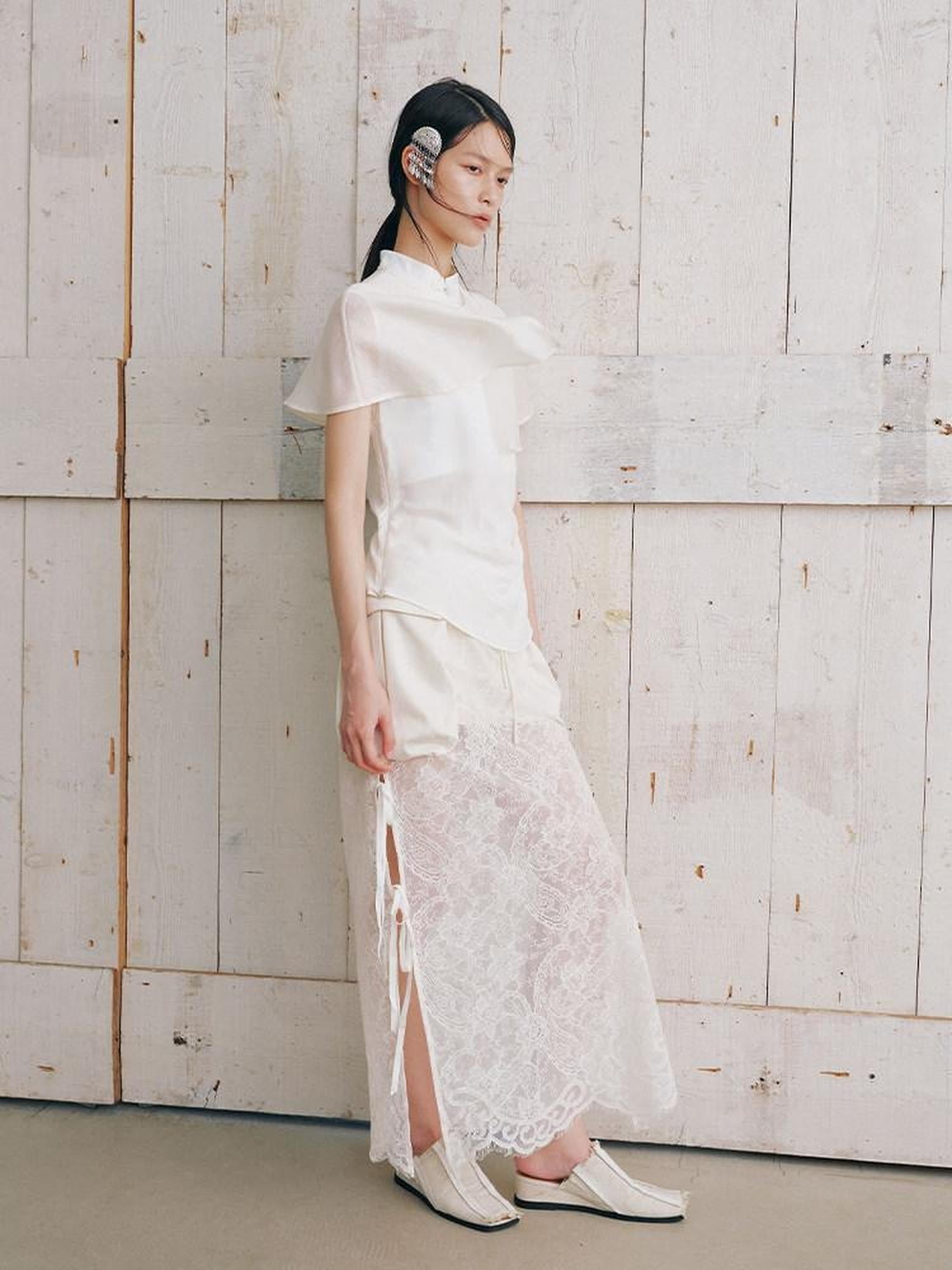 AnnoMundi Cutout Lace 3d Patch Pockets Women&