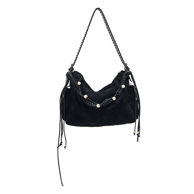 AnnoMundi Dark Night Handmade Vintage Beaded Tote Women&