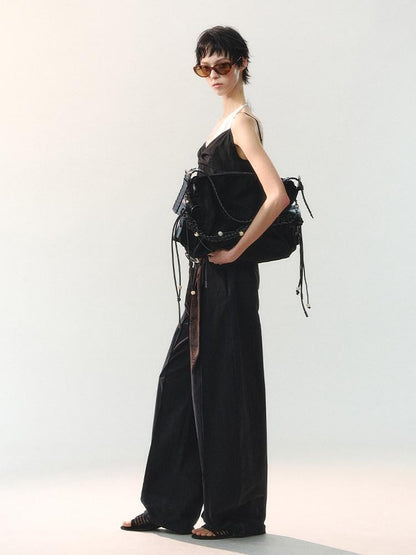 AnnoMundi Dark Night Handmade Vintage Beaded Tote Women&