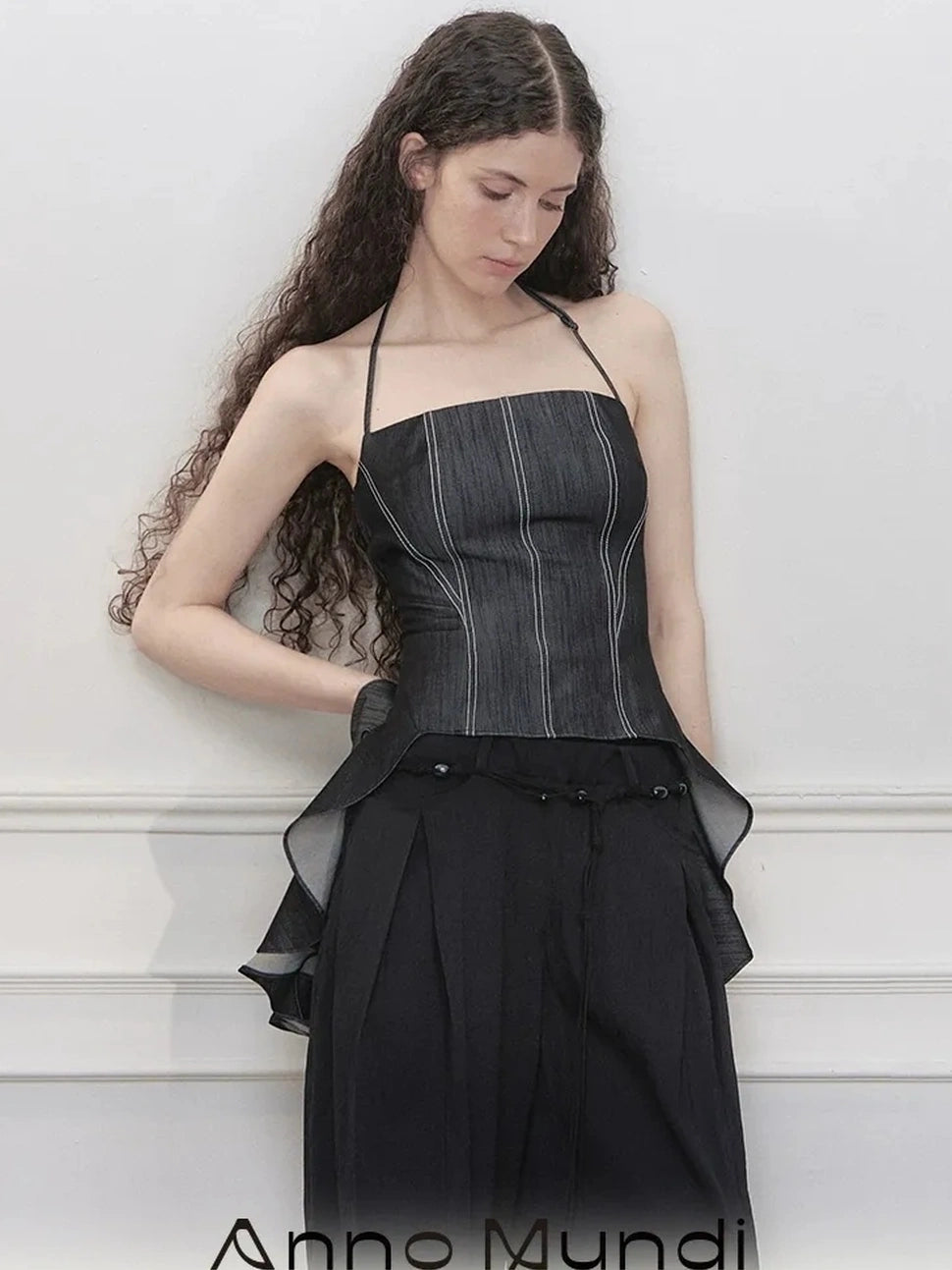 AnnoMundi Deconstructed Color Block Halter Top Tank Top/Camisole