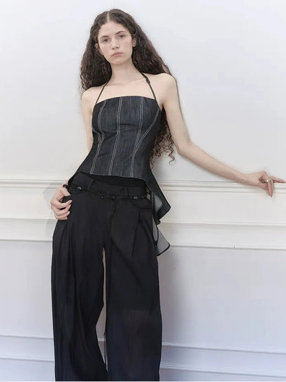 AnnoMundi Deconstructed Color Block Halter Top Tank Top/Camisole