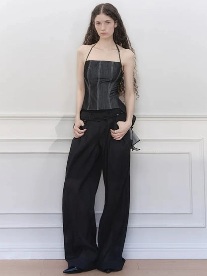 AnnoMundi Deconstructed Color Block Halter Top Tank Top/Camisole