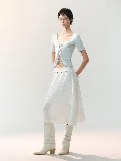 AnnoMundi Deconstructed Hem Metal Button Hand Sewn Women&