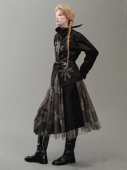 AnnoMundi Deconstructed Layered Floral Print Skirt