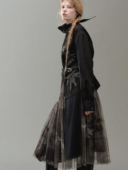 AnnoMundi Deconstructed Layered Floral Print Skirt
