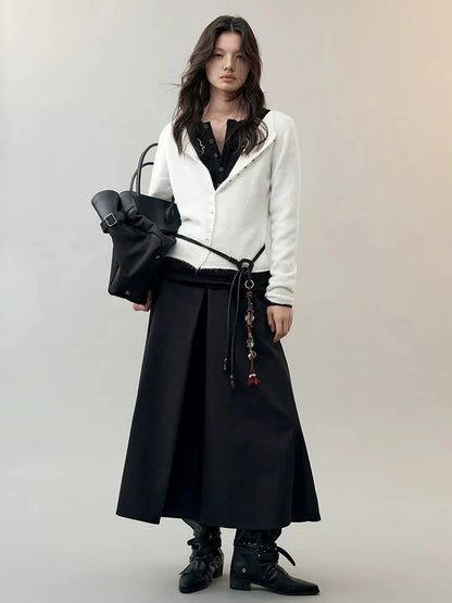 AnnoMundi Deconstructed Overlap Waist Midi Skirt Skirt