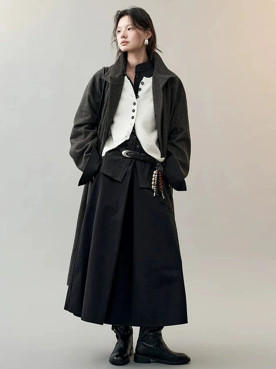 AnnoMundi Deconstructed Overlap Waist Midi Skirt Skirt