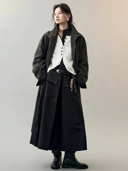 AnnoMundi Deconstructed Overlap Waist Midi Skirt Skirt