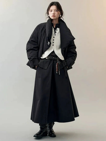 AnnoMundi Deconstructed Overlap Waist Midi Skirt Skirt