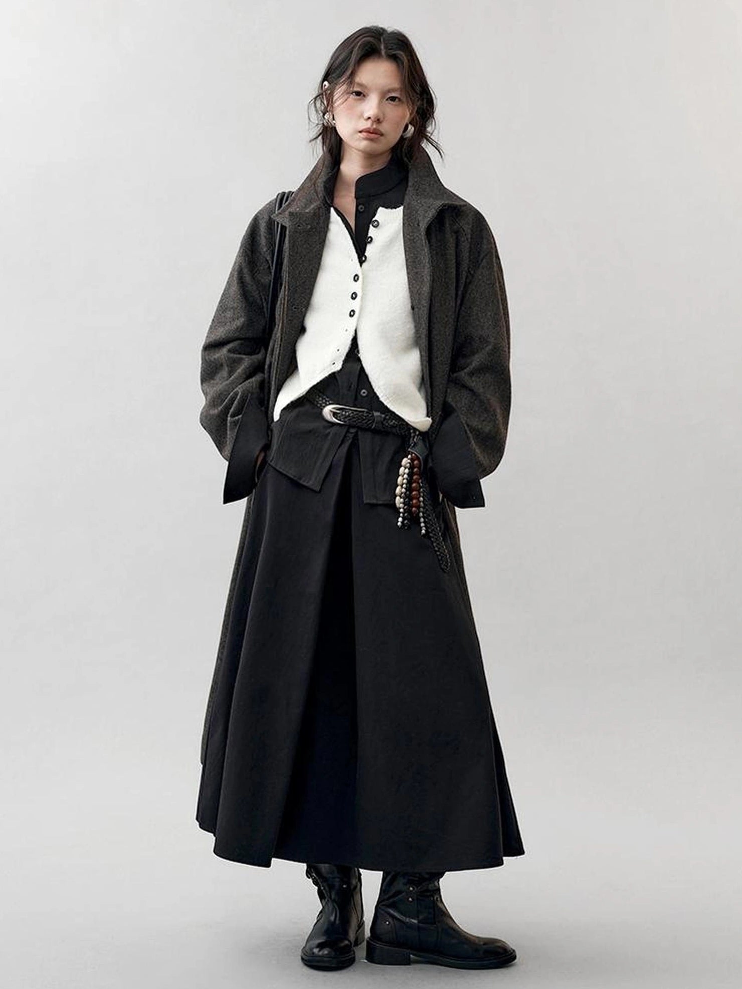 AnnoMundi Deconstructed Overlap Waist Midi Skirt Skirt