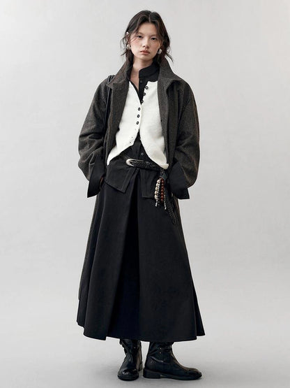 AnnoMundi Deconstructed Overlap Waist Midi Skirt Skirt