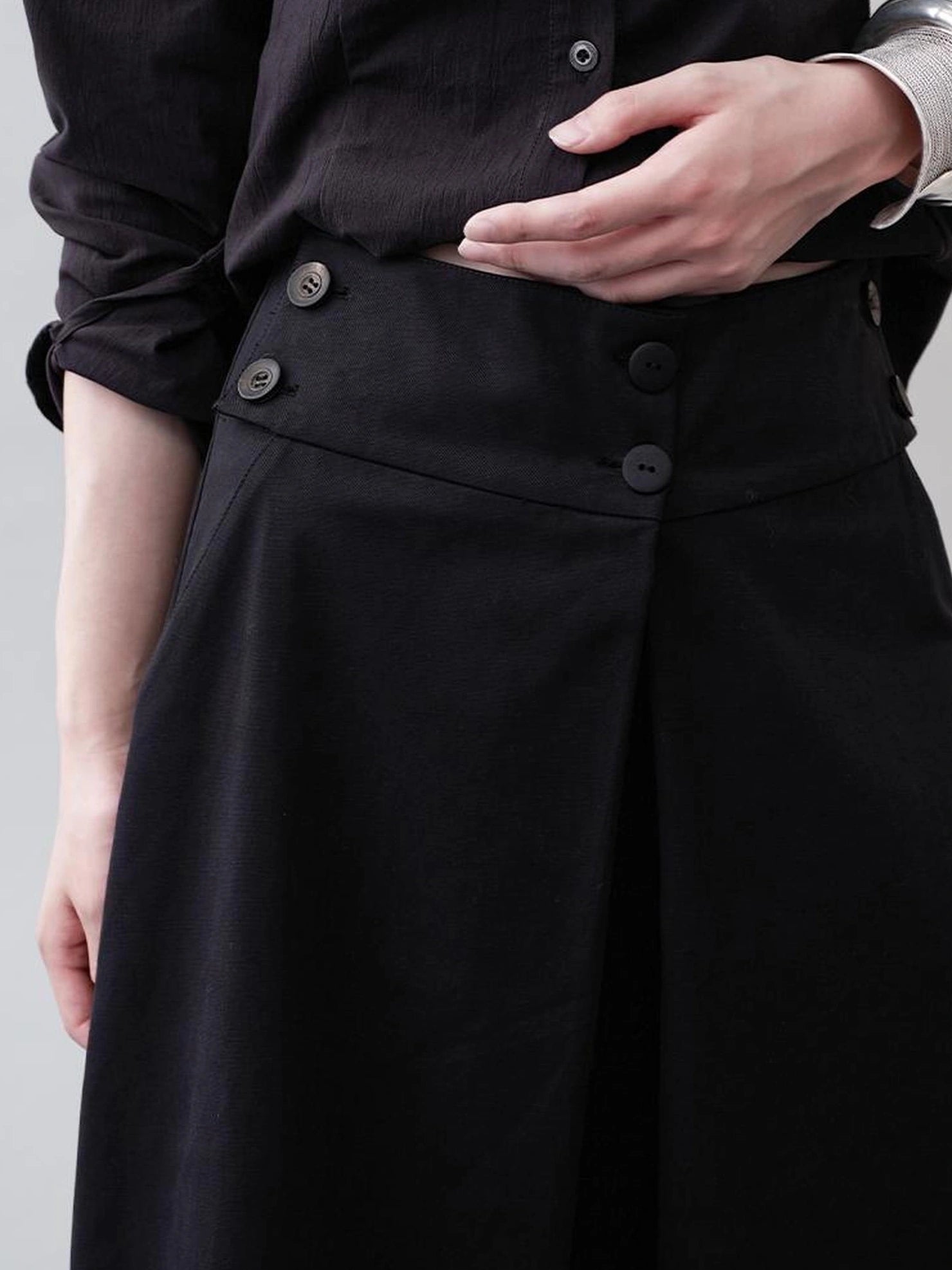 AnnoMundi Deconstructed Overlap Waist Midi Skirt Skirt