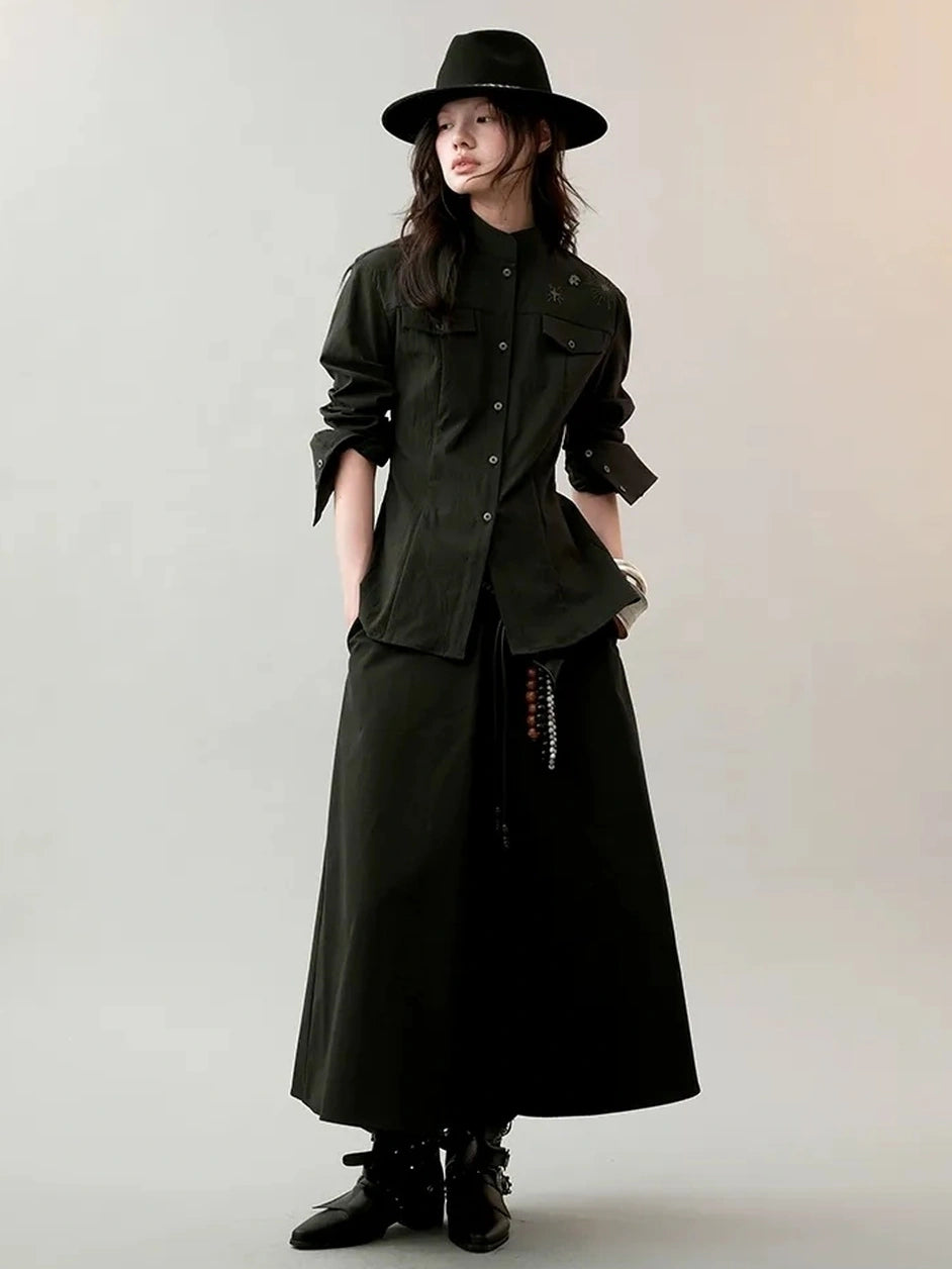 AnnoMundi Deconstructed Overlap Waist Midi Skirt Skirt