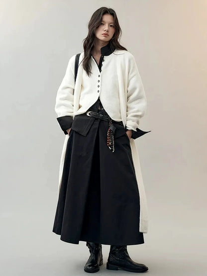 AnnoMundi Deconstructed Overlap Waist Midi Skirt Skirt