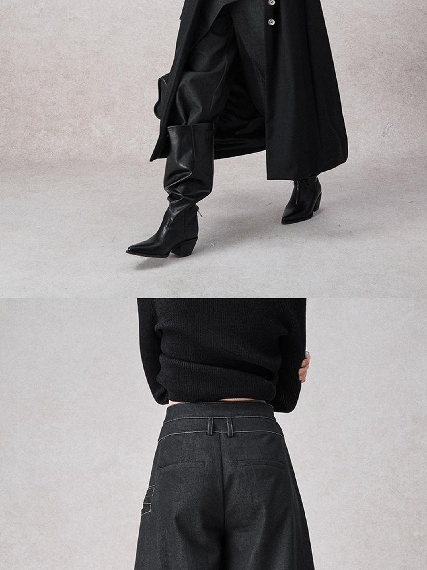 AnnoMundi Deconstructed Overlapping Placket Wide Leg Jeans