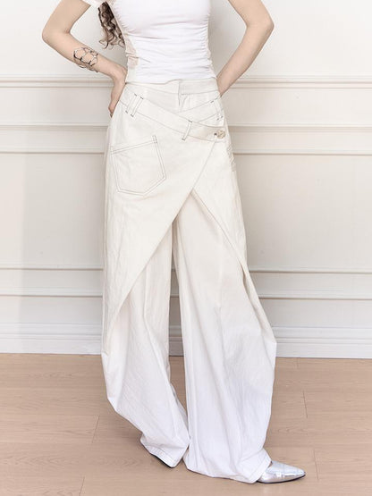 AnnoMundi Deconstructed Overlapping Placket Wide Leg Jeans