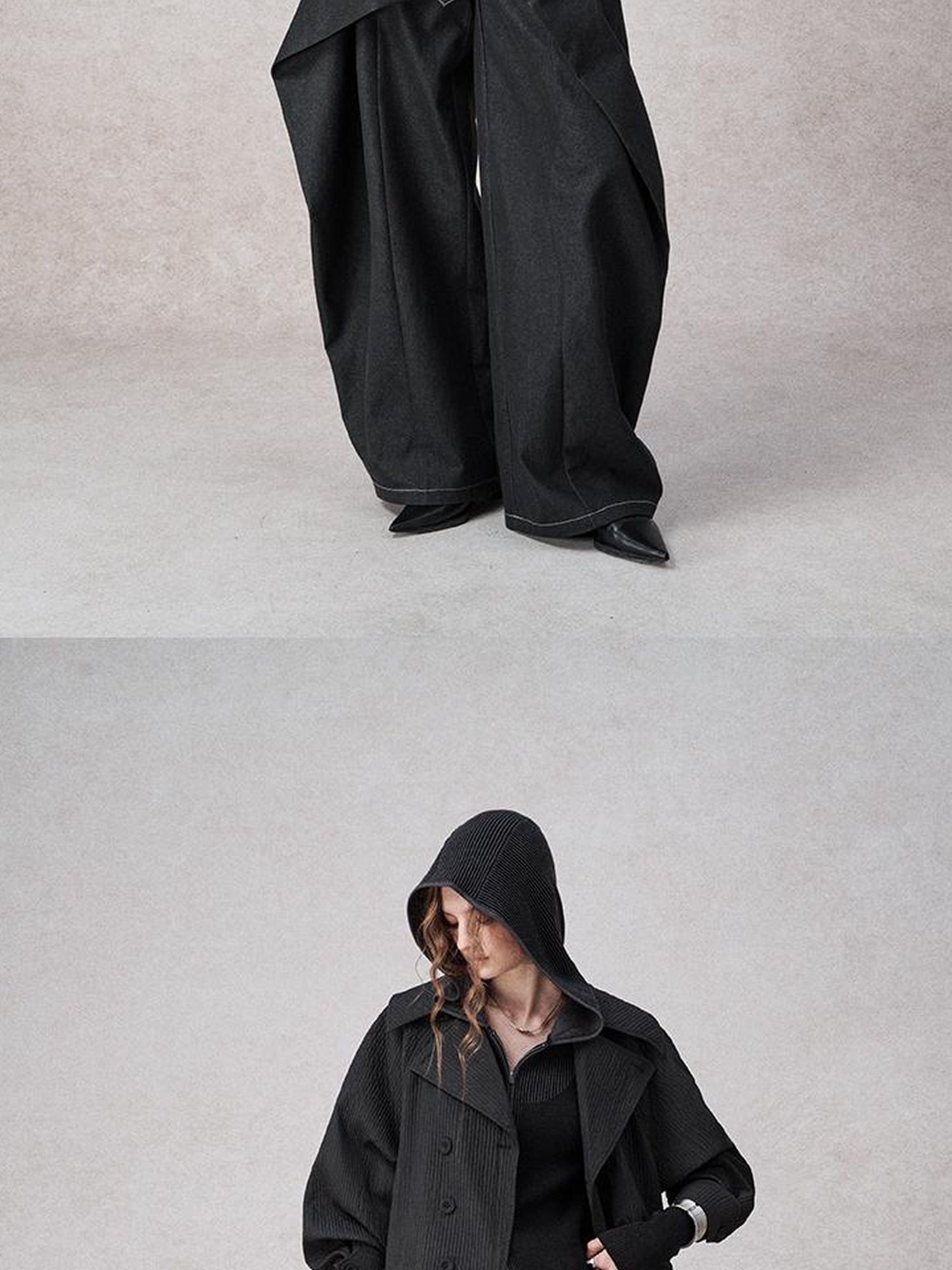 AnnoMundi Deconstructed Overlapping Placket Wide Leg Jeans